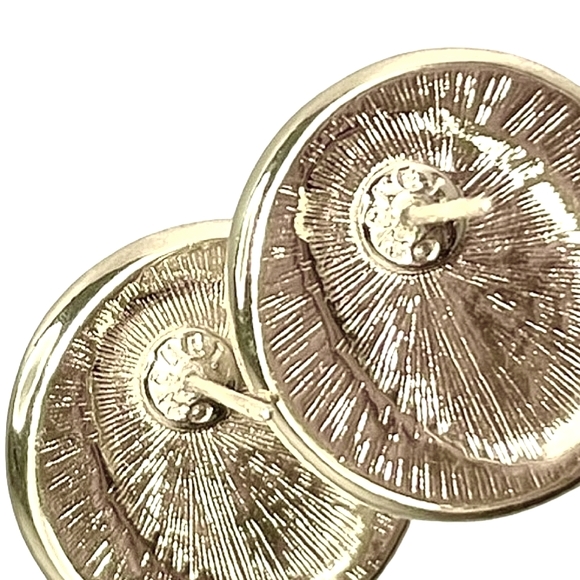 MONET Vintage Oval Pearl Gold Tone Clear Rhinestone Earrings - Picture 3 of 5